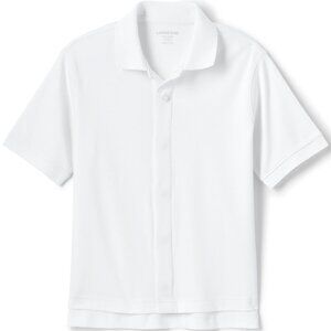 Lands End Kids Short Sleeve Polo Shirt Magnet Closure Light Blue size 5-6 XS S M